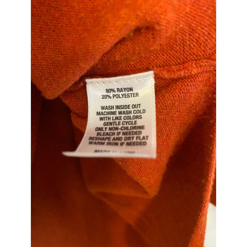 Rust Orange Dolman Sleeve Sweater By New Directions Size Petite M - Picture 6 of 6